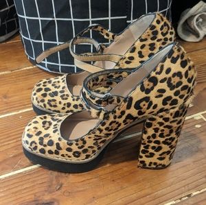 Steve Madden Leopard Print Platform Chunky Heels